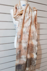 Eco Print Silk Scarves - Apricot