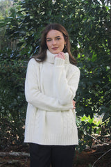 Alpaca Turtleneck Chunky Cabled Jumper