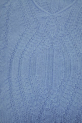 Alpaca fibre Wavy Pattern Jumpers - Light Blue