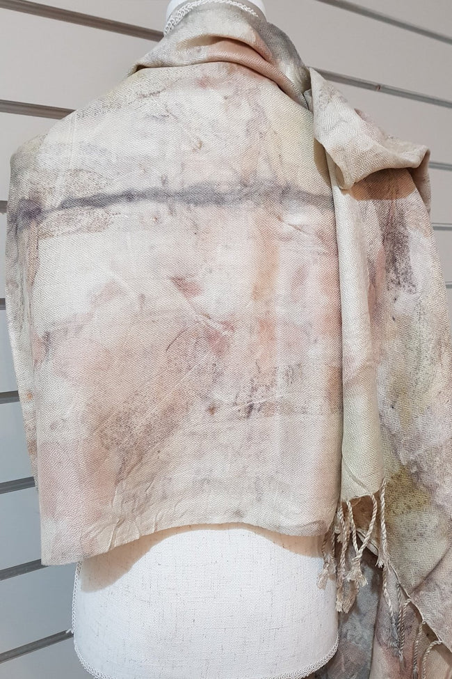 Eco Print Silk Scarves - Blush