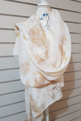 Eco Print Paj Silk Scarves - Blush