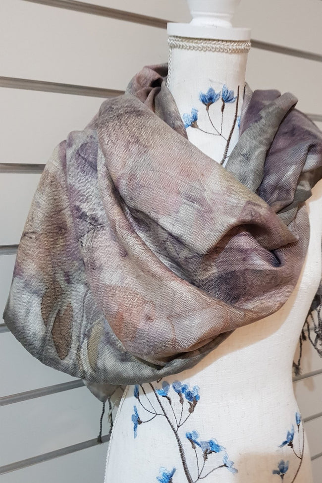Eco Print Silk Scarves - Cool