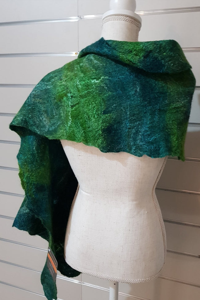 Speciality Merino Silk Scarves - Green