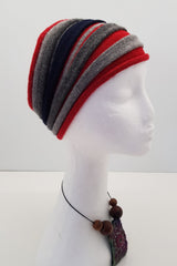 New Zealand made Alpaca Headbands - Red Stripe